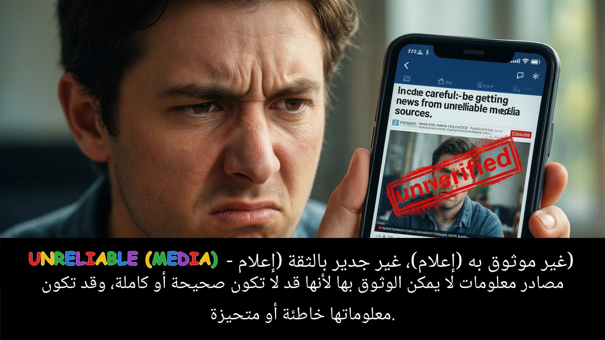 Arabic Illustration for unreliable (media)